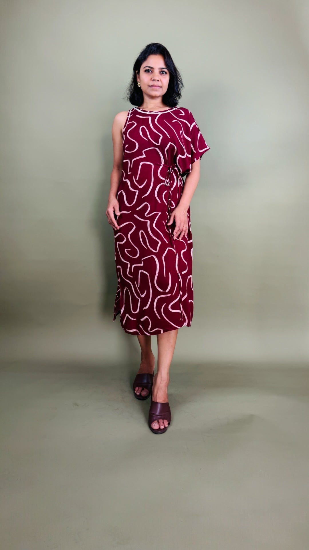 Abstract Swirl Asymmetric Dress