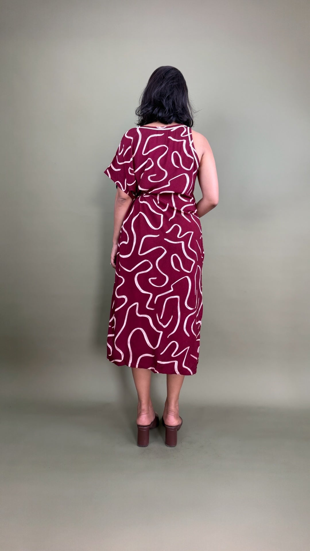 Abstract Swirl Asymmetric Dress