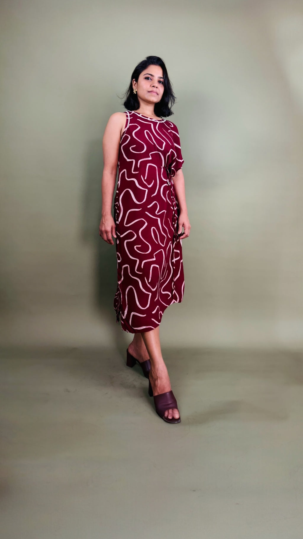 Abstract Swirl Asymmetric Dress