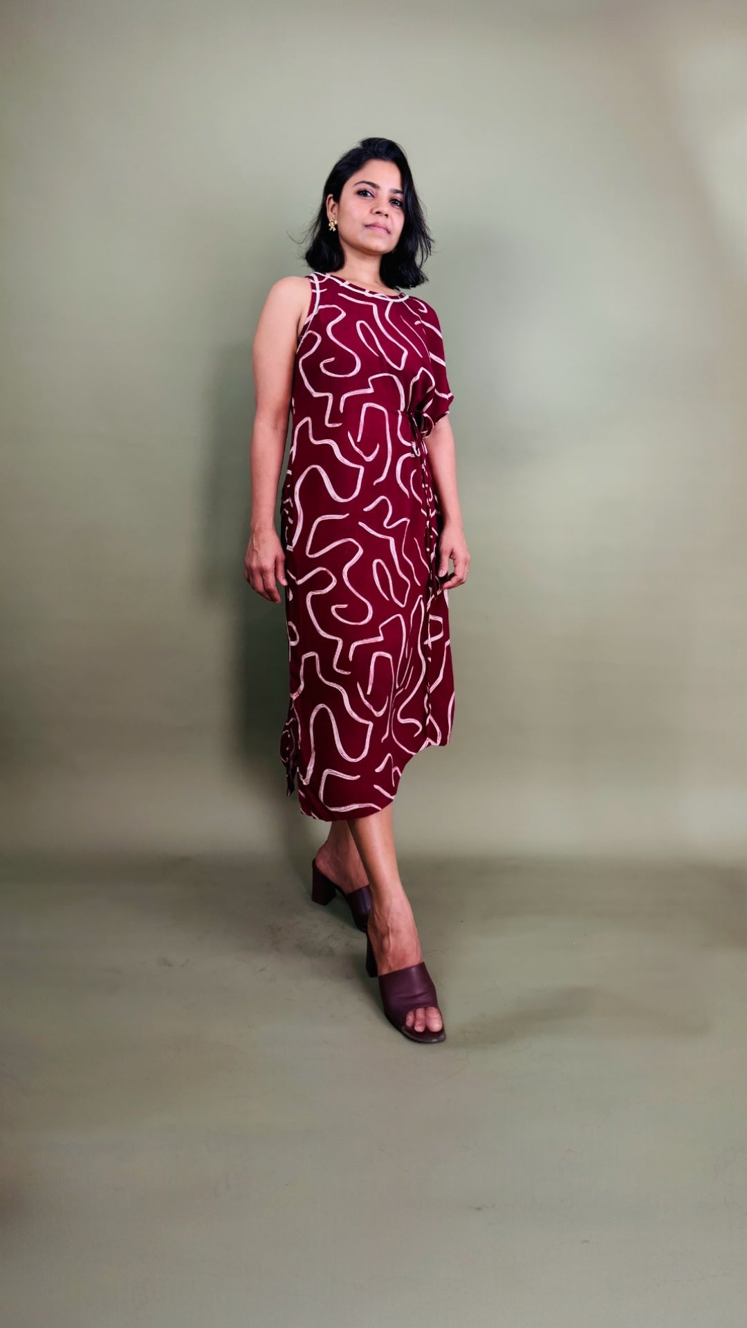 Abstract Swirl Asymmetric Dress