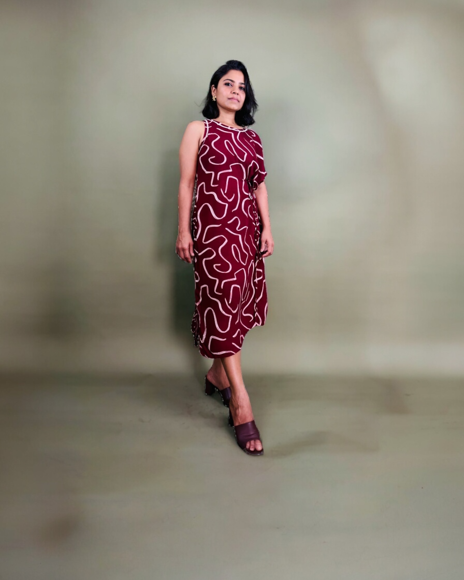 Abstract Swirl Asymmetric Dress