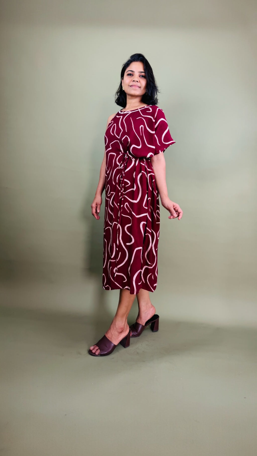 Abstract Swirl Asymmetric Dress