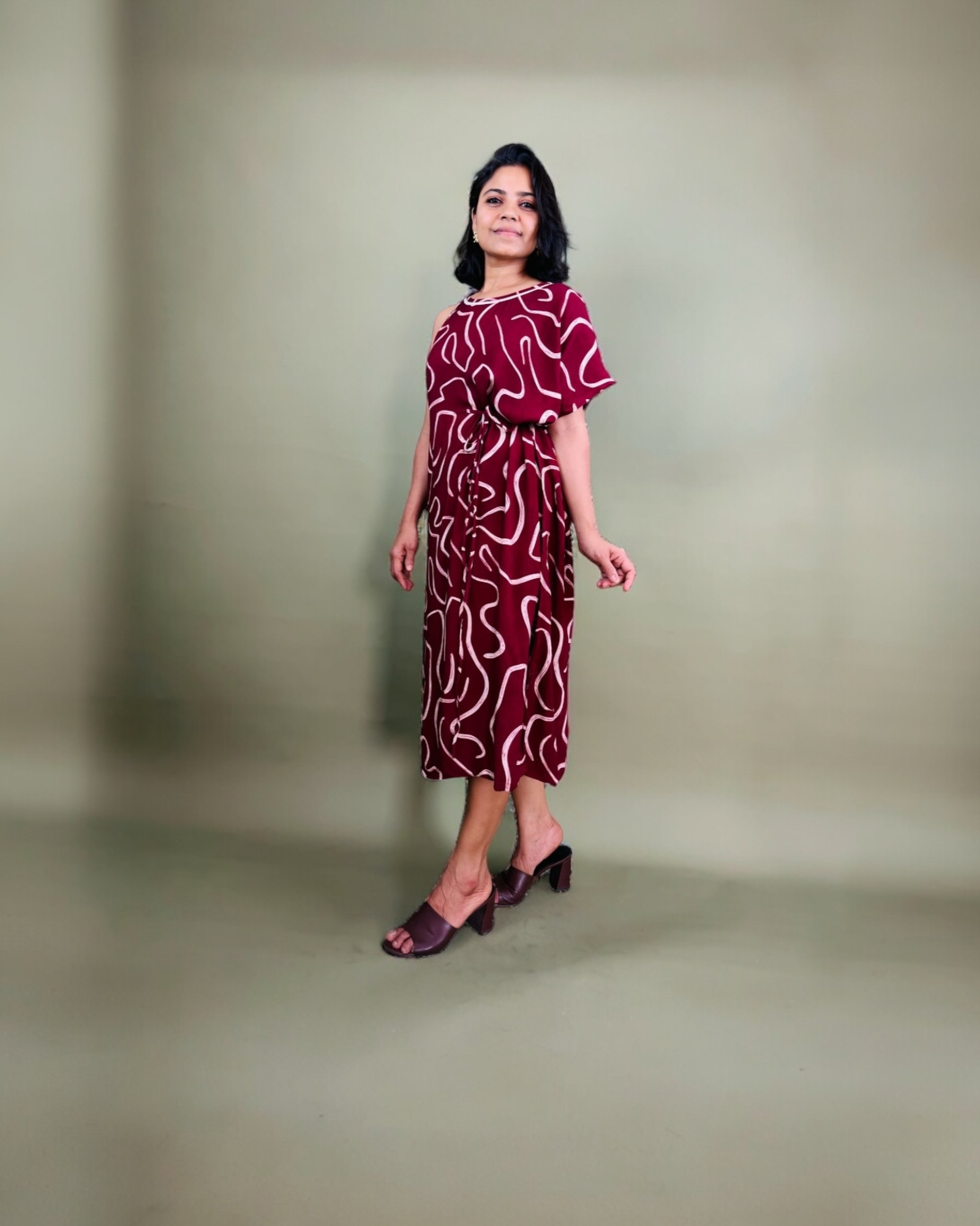 Abstract Swirl Asymmetric Dress