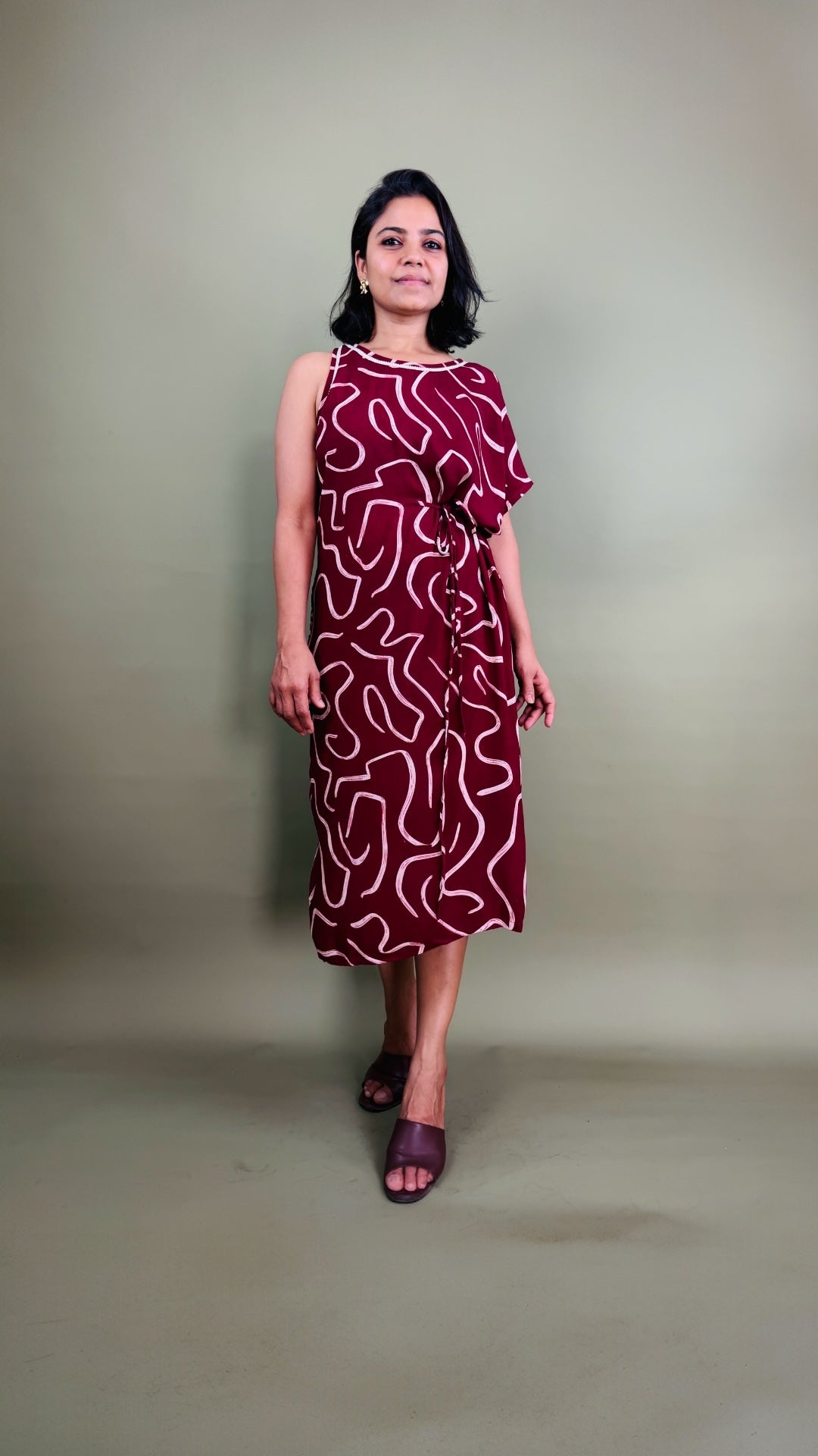 Abstract Swirl Asymmetric Dress