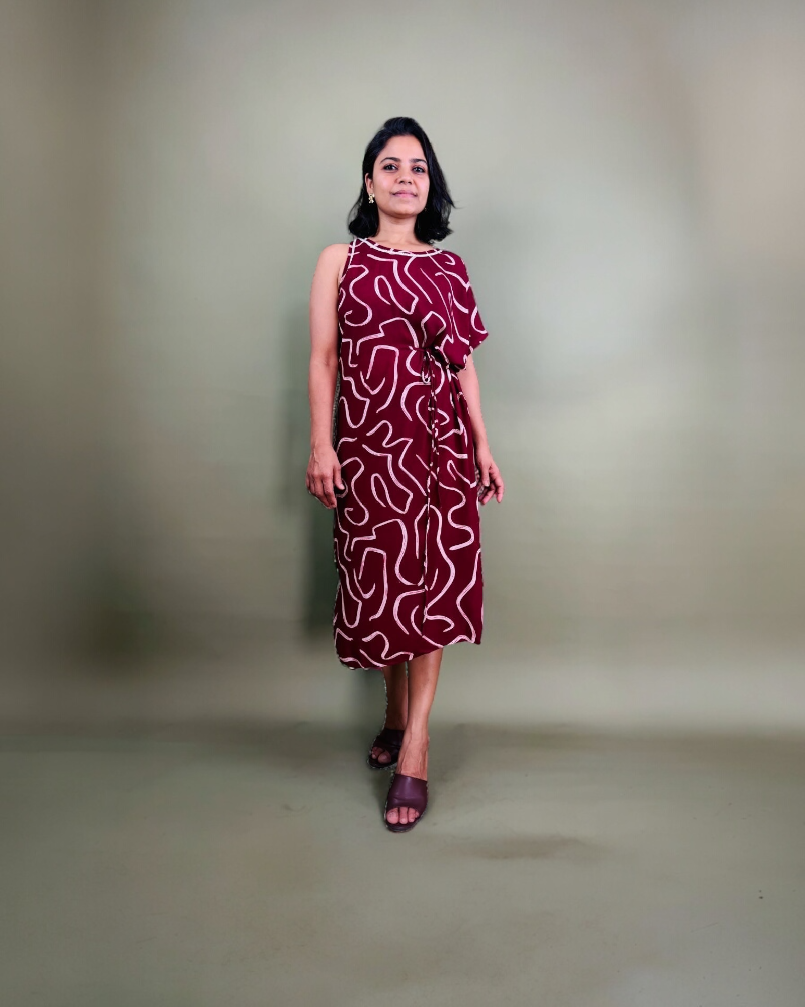 Abstract Swirl Asymmetric Dress