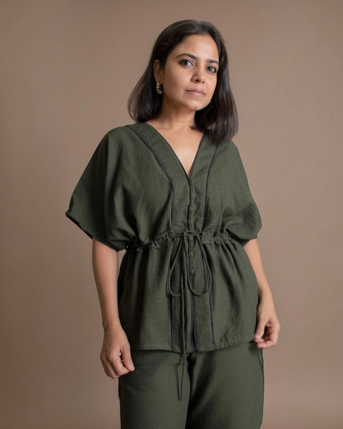 Olive Green Drawstring Co-ord Set