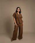 Brown Linen Co-ord Set