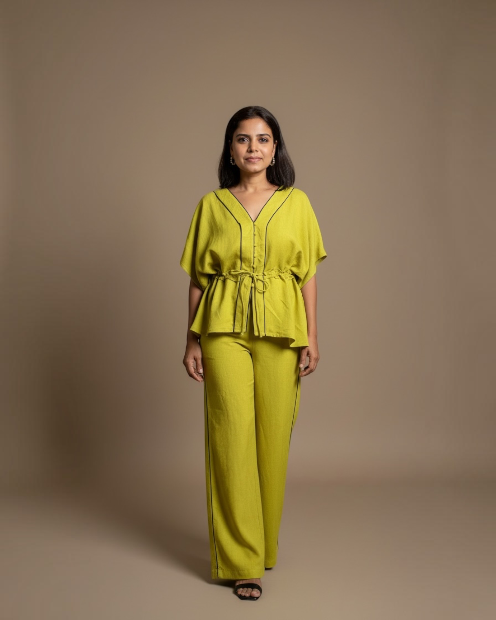 Chartreuse Peplum Co-ord Set