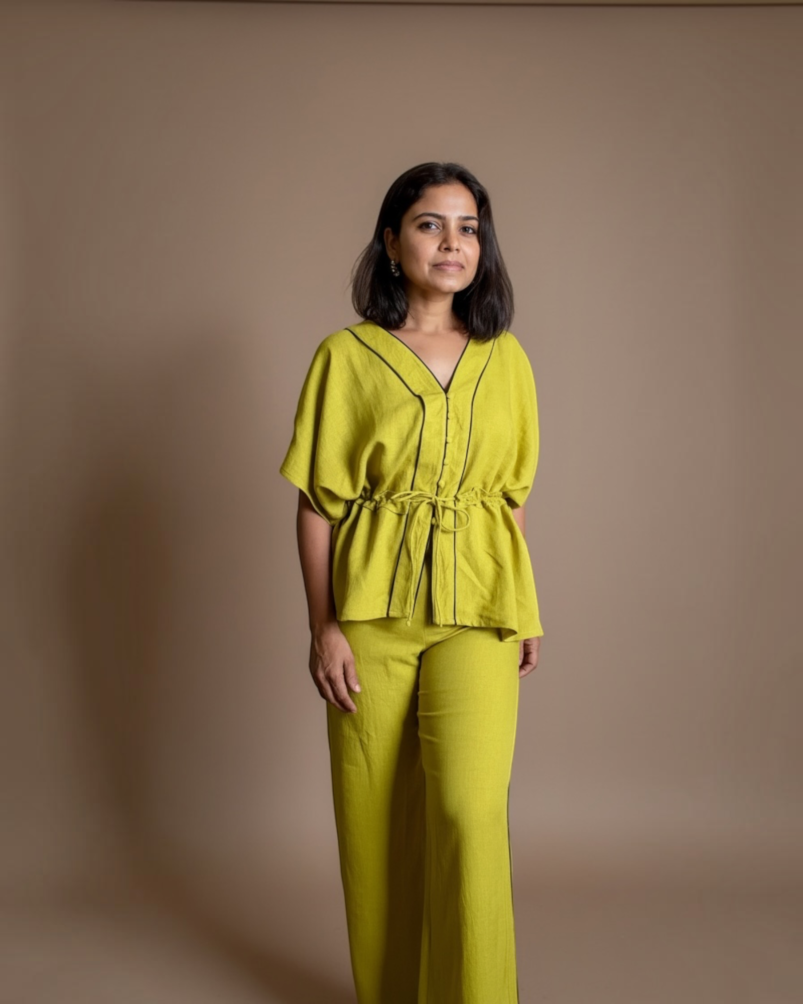Chartreuse Peplum Co-ord Set