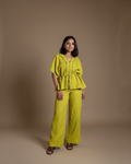 Chartreuse Peplum Co-ord Set