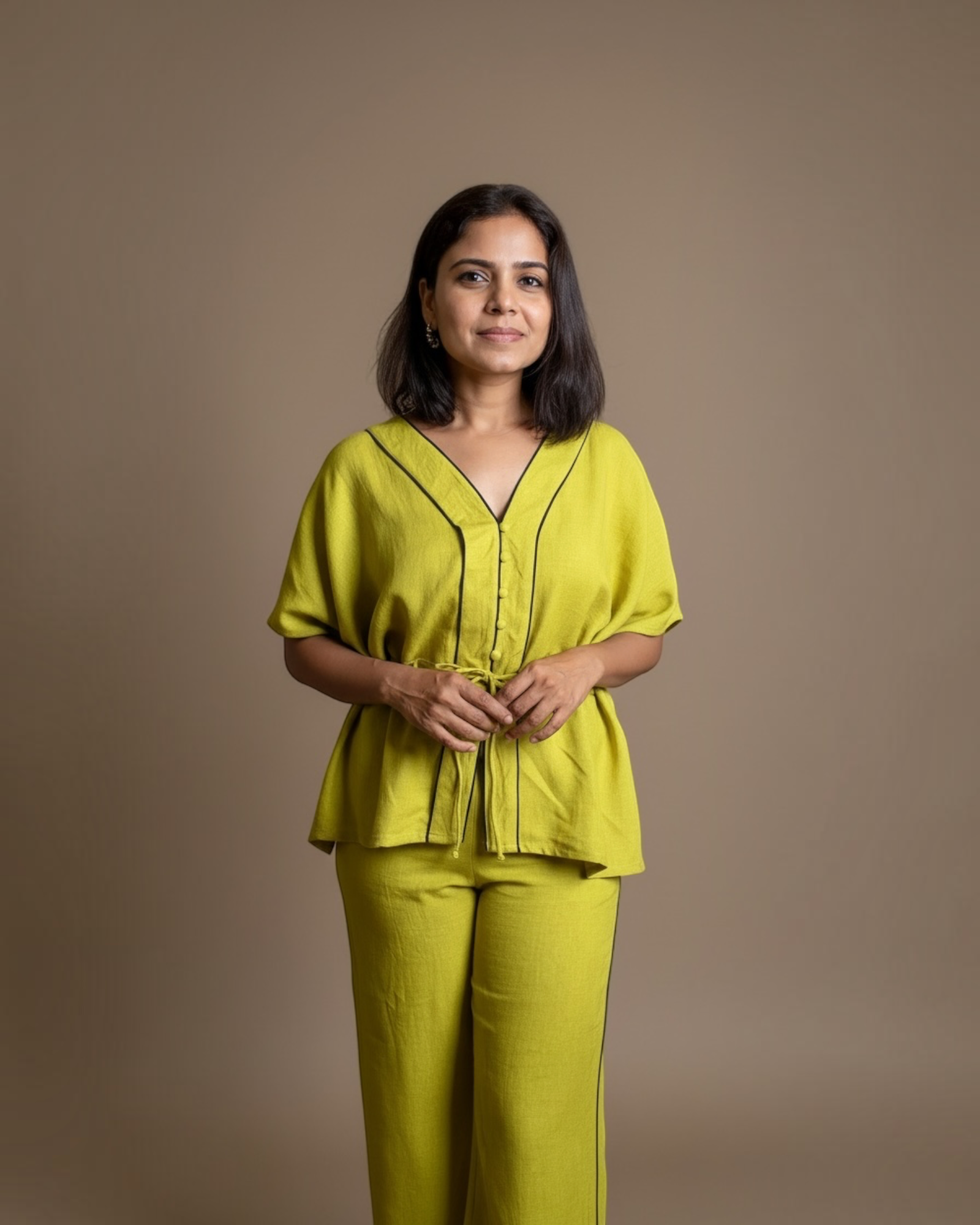 Chartreuse Peplum Co-ord Set