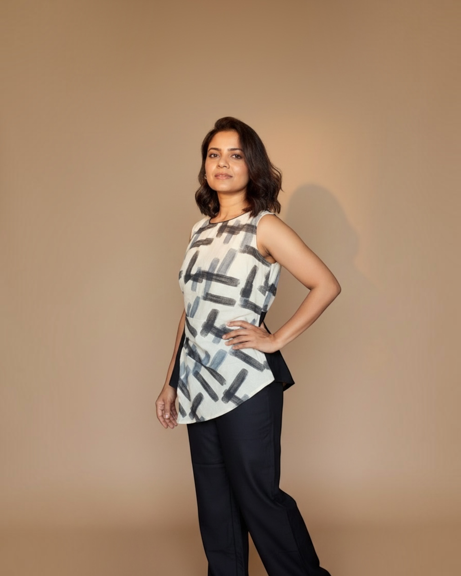 Abstract brushstroke co-ord set - full front view