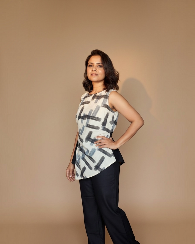 Abstract brushstroke co-ord set - full front view