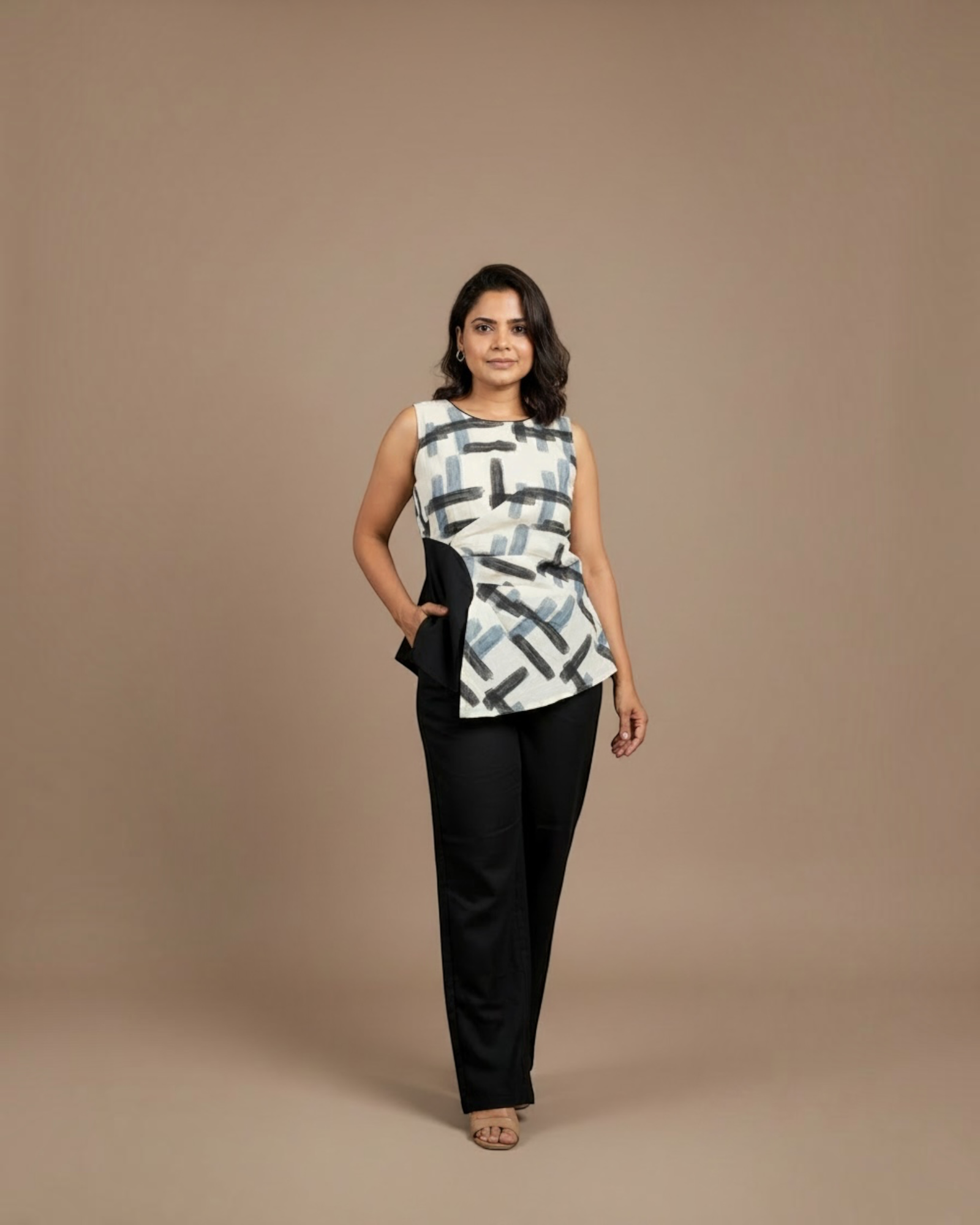 Abstract brushstroke co-ord set - three-quarter view