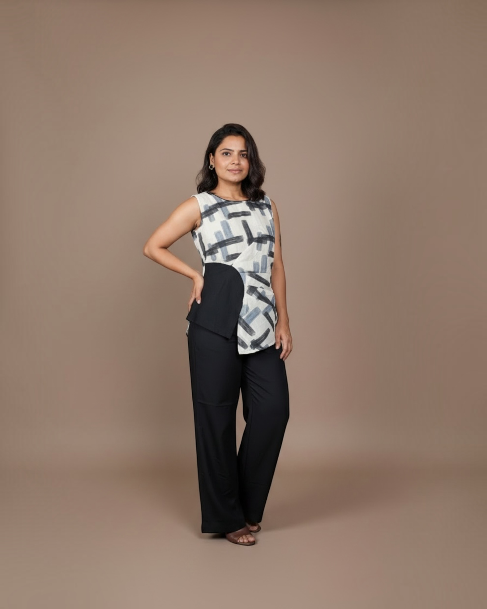 Abstract brushstroke co-ord set - side view
