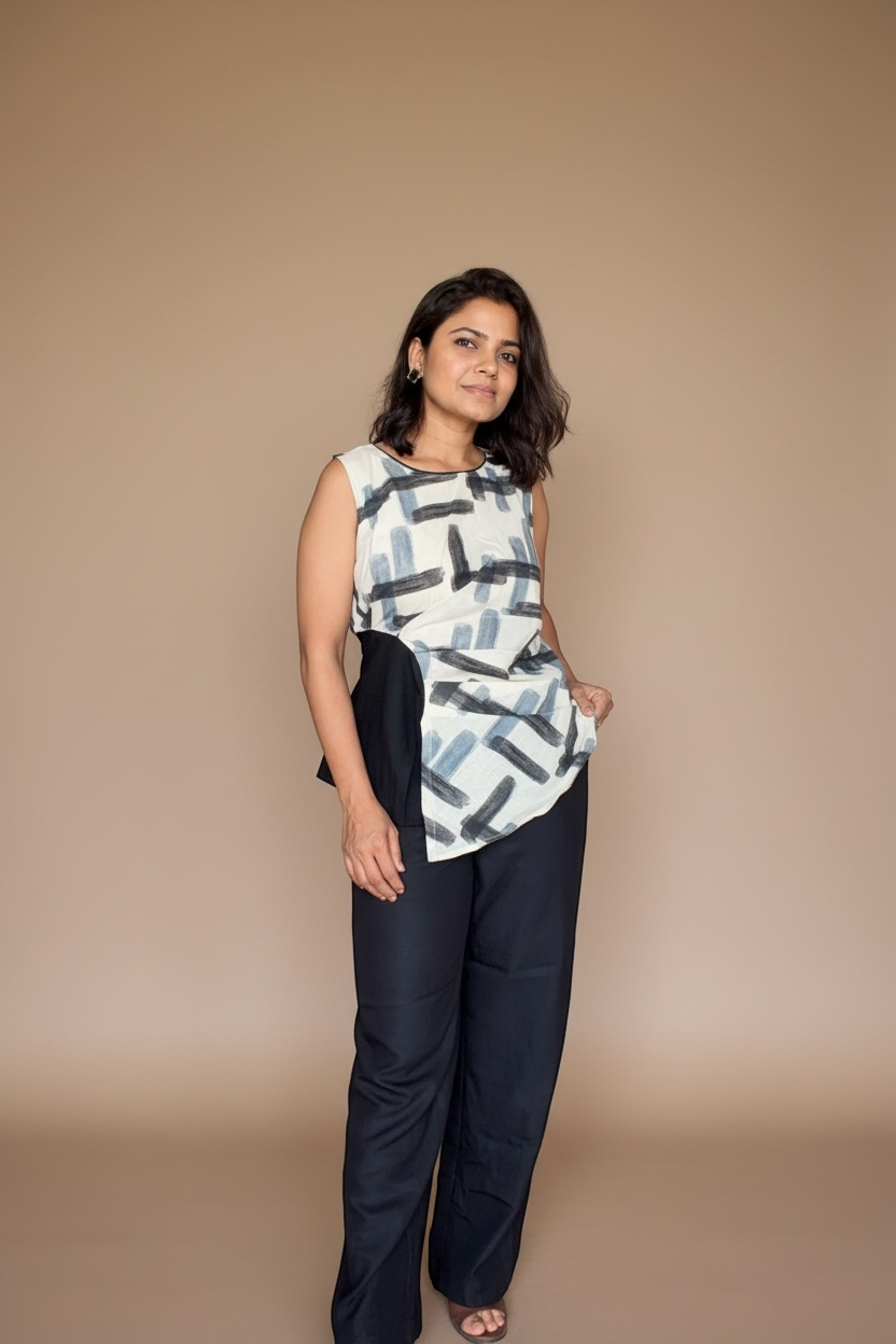 Abstract brushstroke co-ord set - angled front view