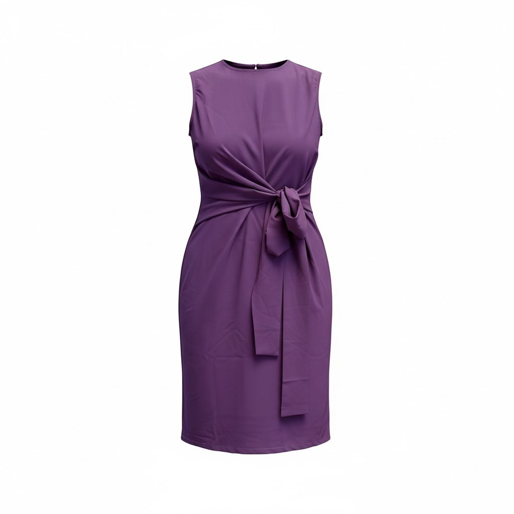 Purple Side-Knot Tie Sleeveless Mini Dress