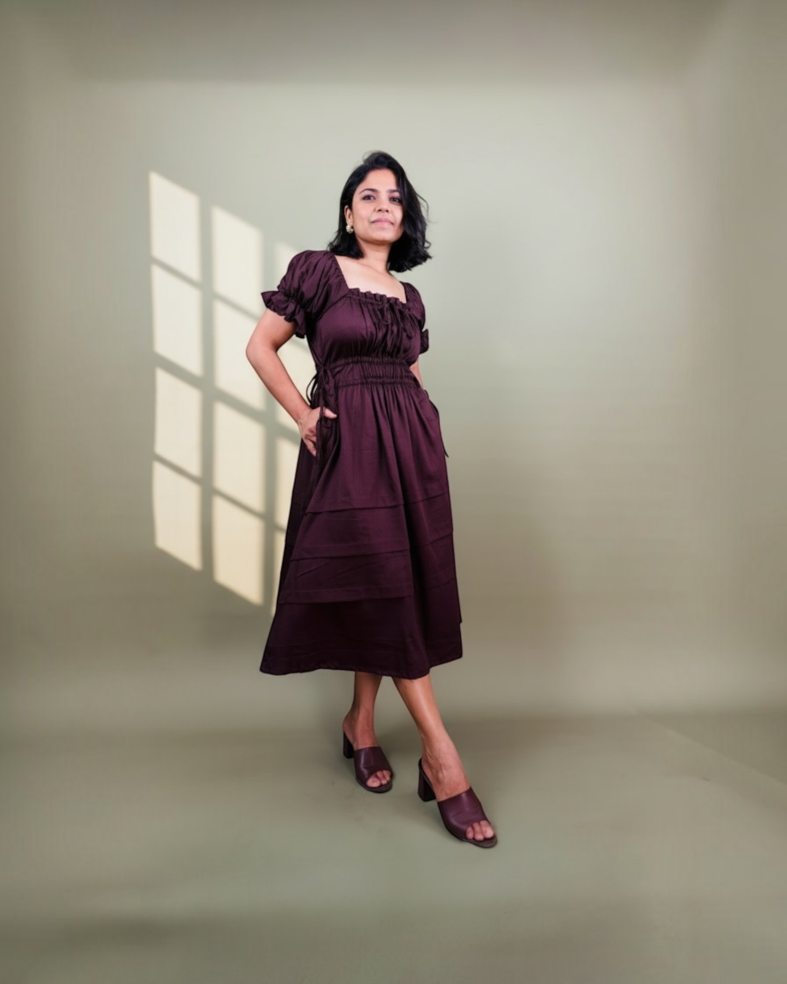 Plum Reverie Midi Dress