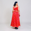 Bandhani Cut-Out Maxi Dress