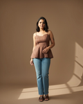 Cocoa Peplum Cami Top