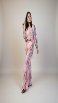 Blush Pink Floral Chiffon Co-ord Set