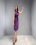 Purple Side-Knot Tie Sleeveless Mini Dress