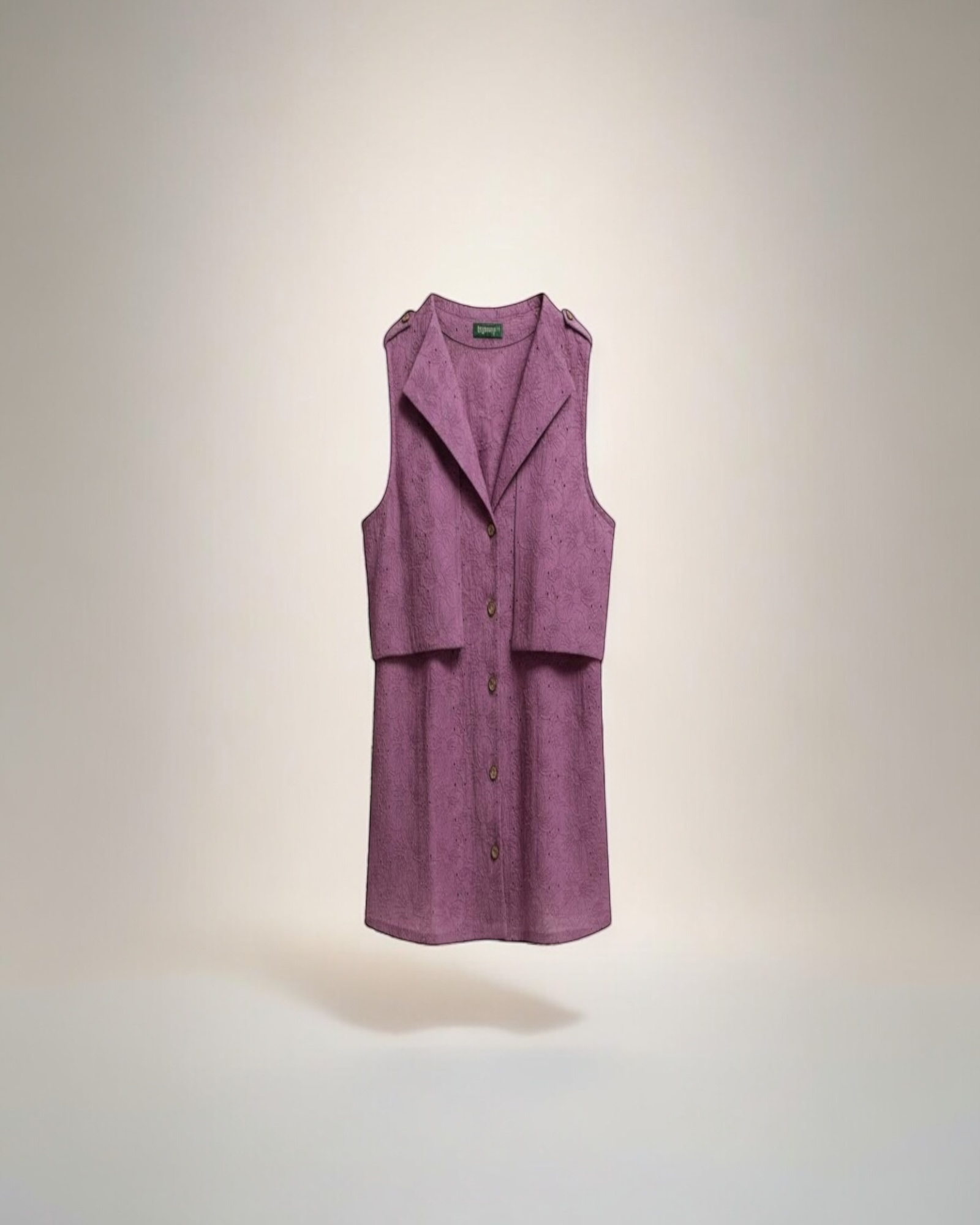 Mauve Schiffli Embroidered Sleeveless Top