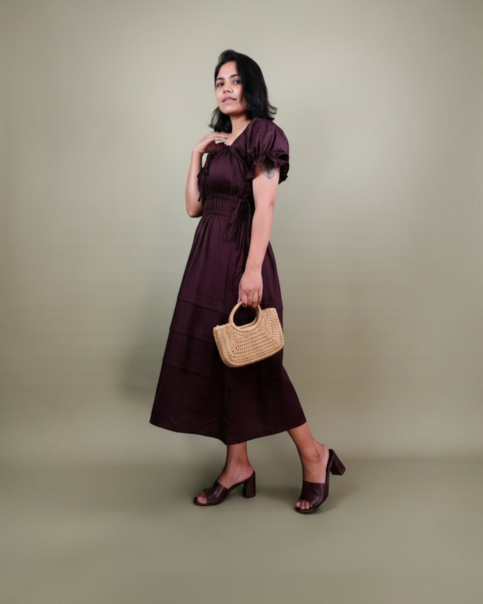 Plum Reverie Midi Dress