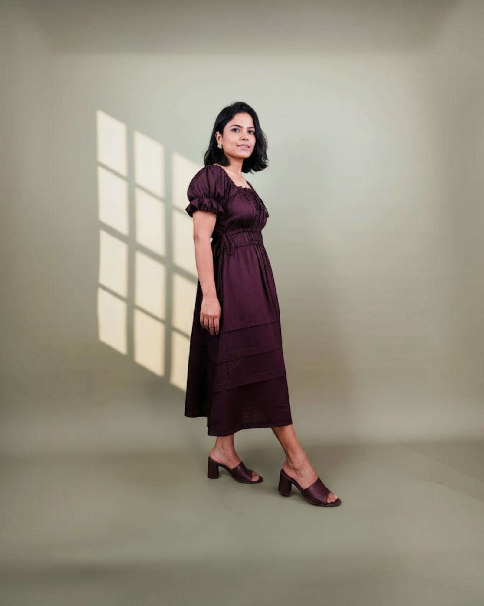 Plum Reverie Midi Dress