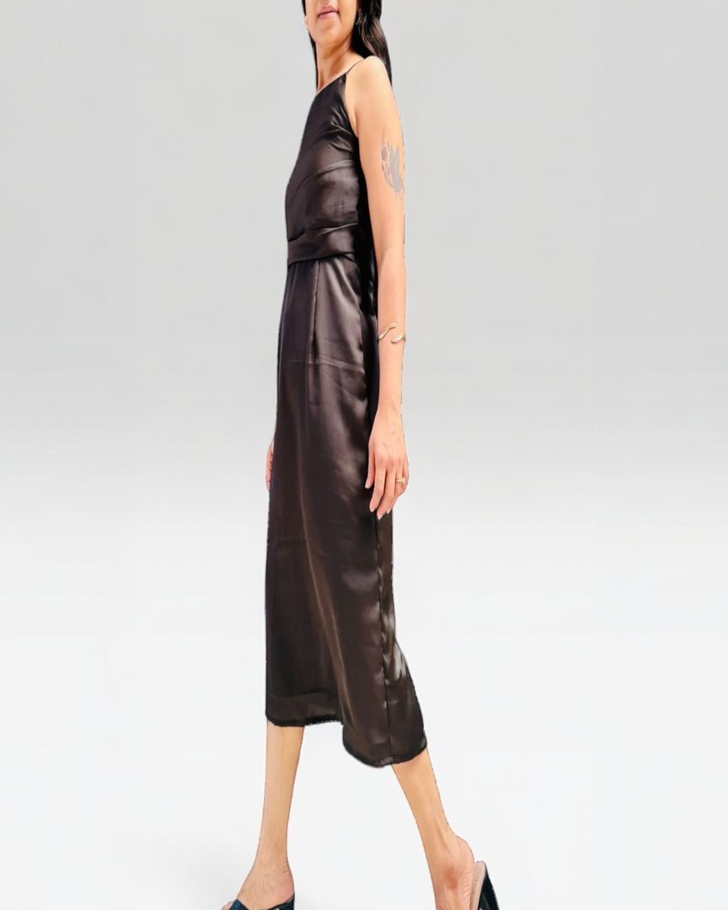 Mocha Satin Slip Dress