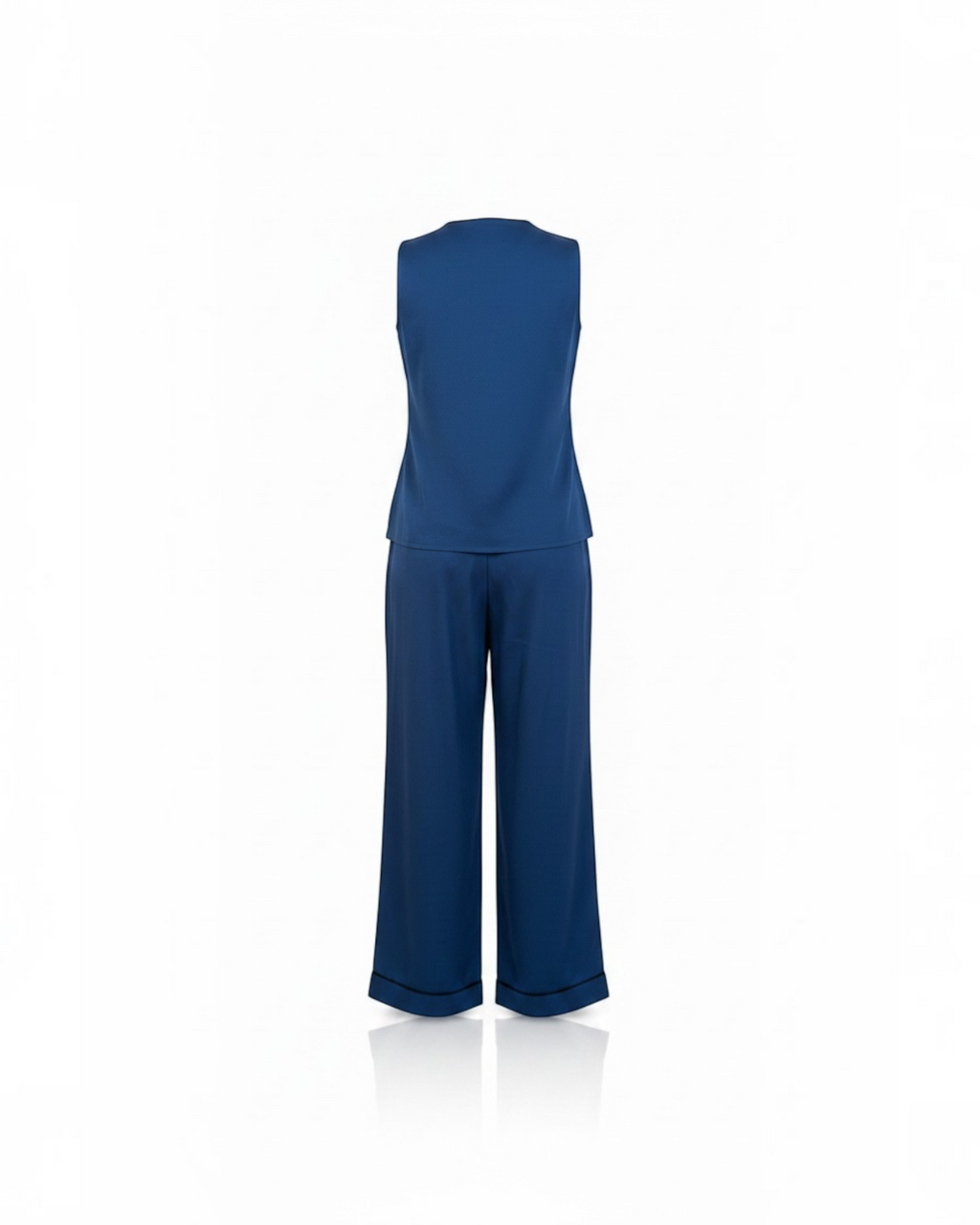 Cobalt Blue Asymmetric Wrap Top & Wide-Leg Trouser Co-ord Set