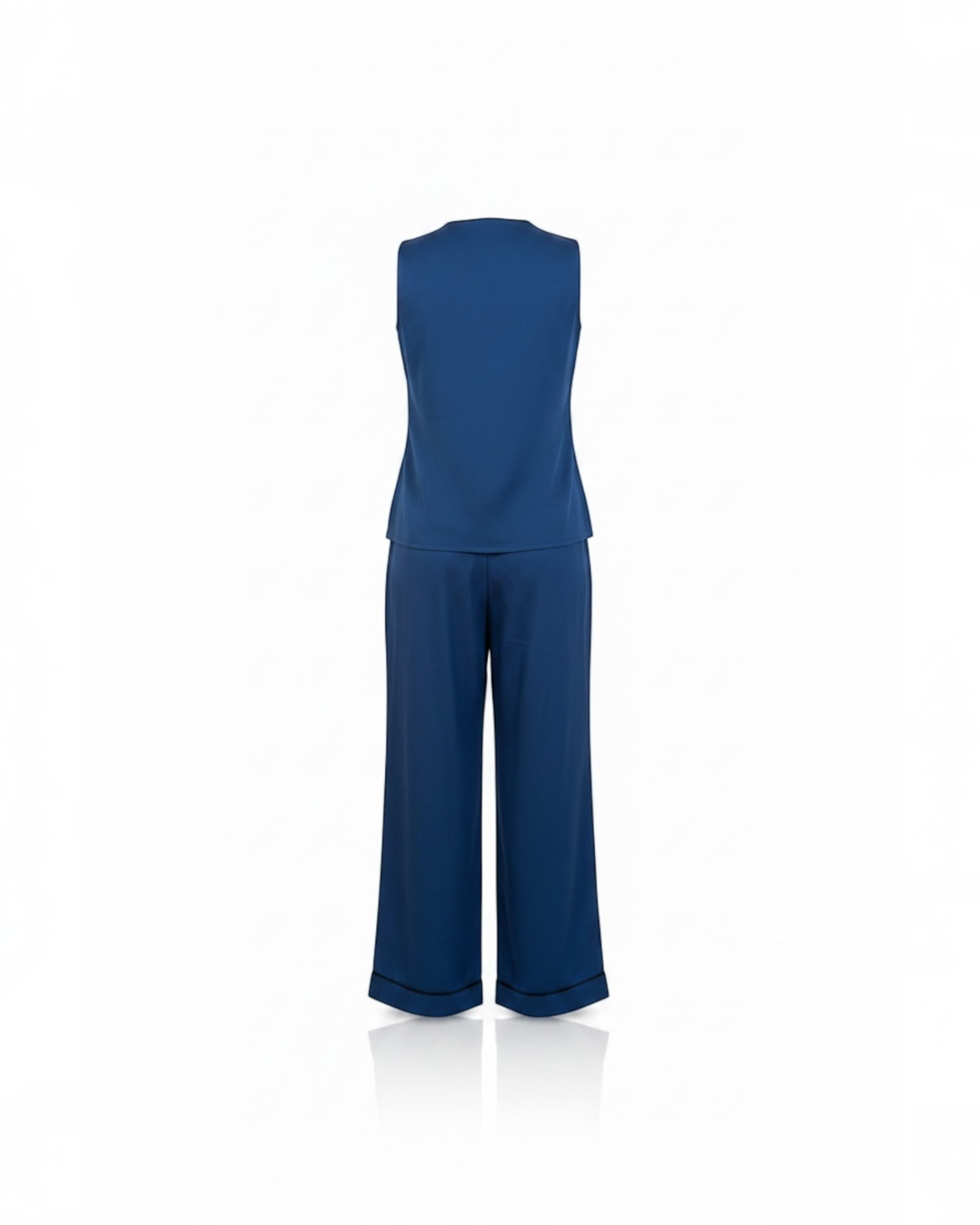Cobalt Blue Asymmetric Wrap Top & Wide-Leg Trouser Co-ord Set