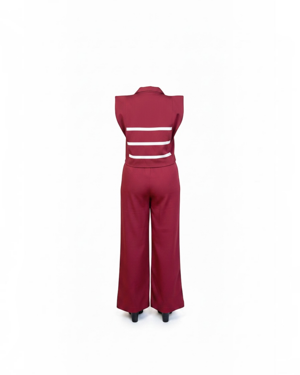 Maroon Stripe Cutout Co-ord Set