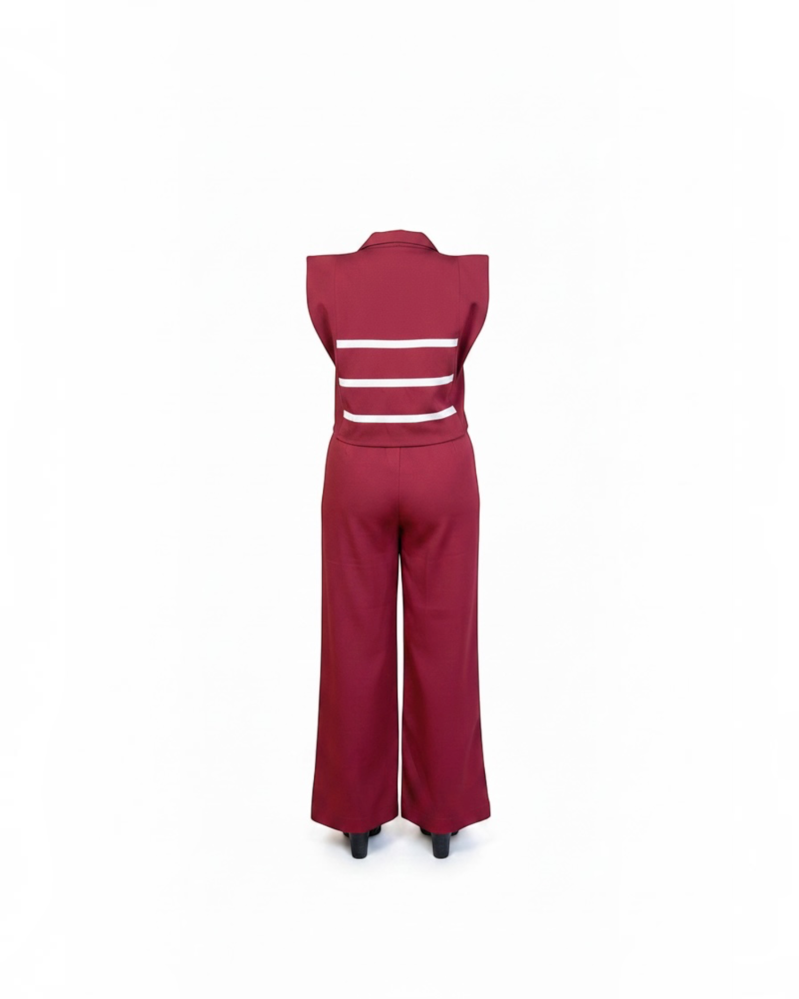 Maroon Stripe Cutout Co-ord Set