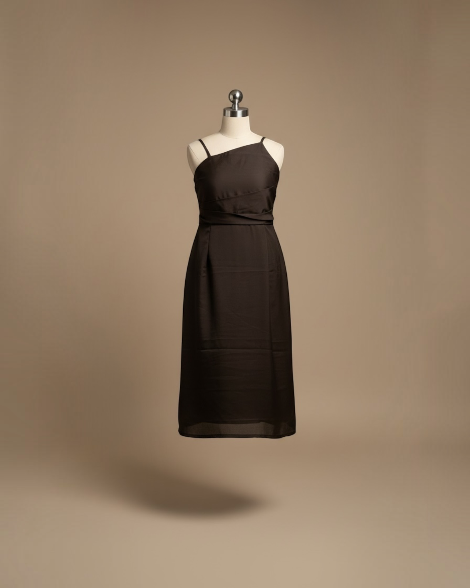Mocha Satin Slip Dress