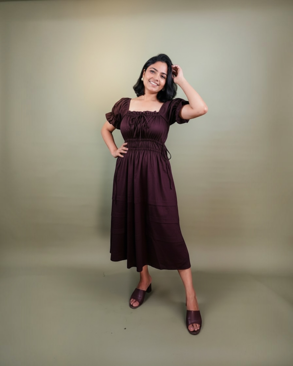 Plum Reverie Midi Dress