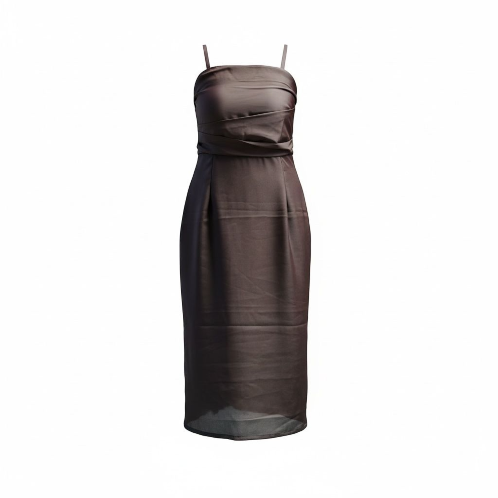 Mocha Satin Slip Dress